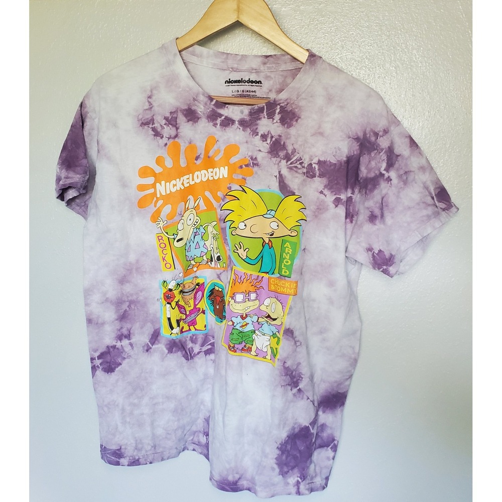 Nickelodeon Tie Dye T Shirt Arnold Rugrats Rocko's Modern Life Angry‎ Beavers